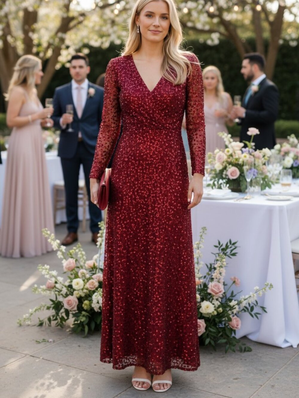 NWT ADRIANNA PAPELL DRESS GOWN RED MOTHER OF THE BRIDE FORMAL EVENING WEDDING